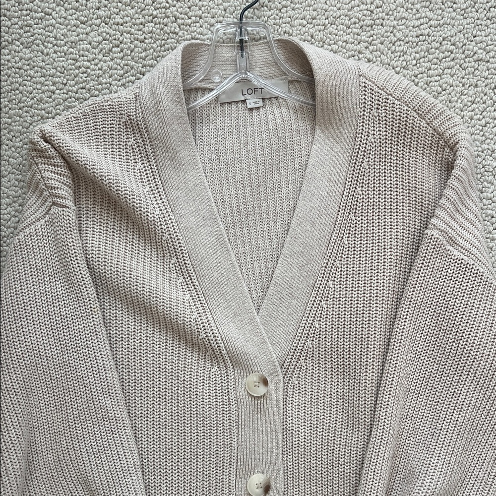 LOFT Women's Beige Cardigan Sweater